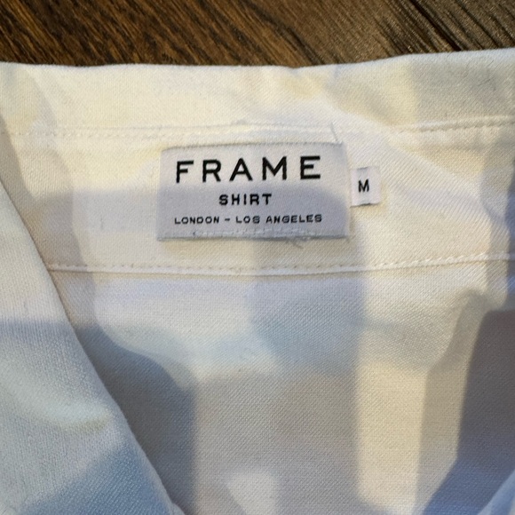 Frame Denim Men's Classic White Button-Down Shirt - Picture 2 of 3